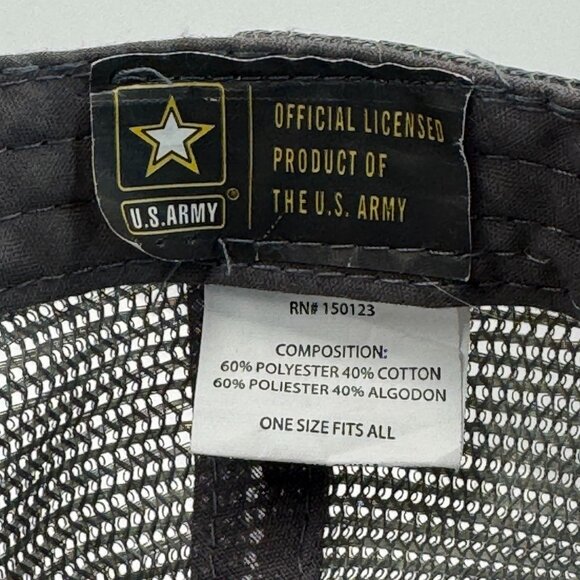 US Army Camo Trucker Hat Mesh Snapback Mossy Oak Adjustable Embroidered Logo OS - Picture 9 of 9